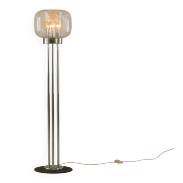 Lampe de sol en verre de Murano italienne attribuée à Toni Zuccheri, années 1970.