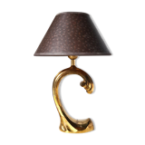 Hollywood regency brass table lamp, 1970s