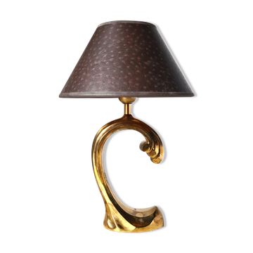 Hollywood regency brass table lamp, 1970s