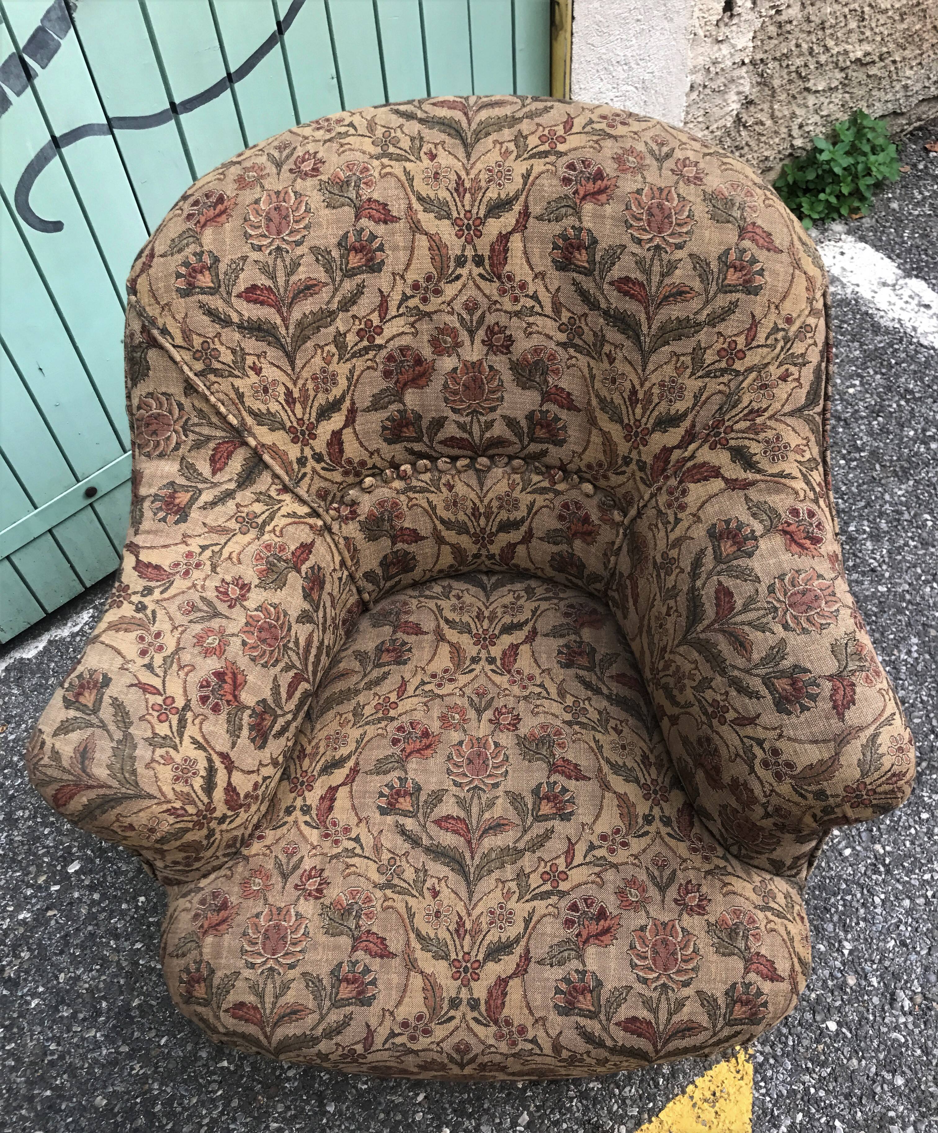 Pair of Art Deco toad armchairs