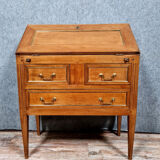 Louis XVI scriban desk in walnut and copper rushes circa 1900