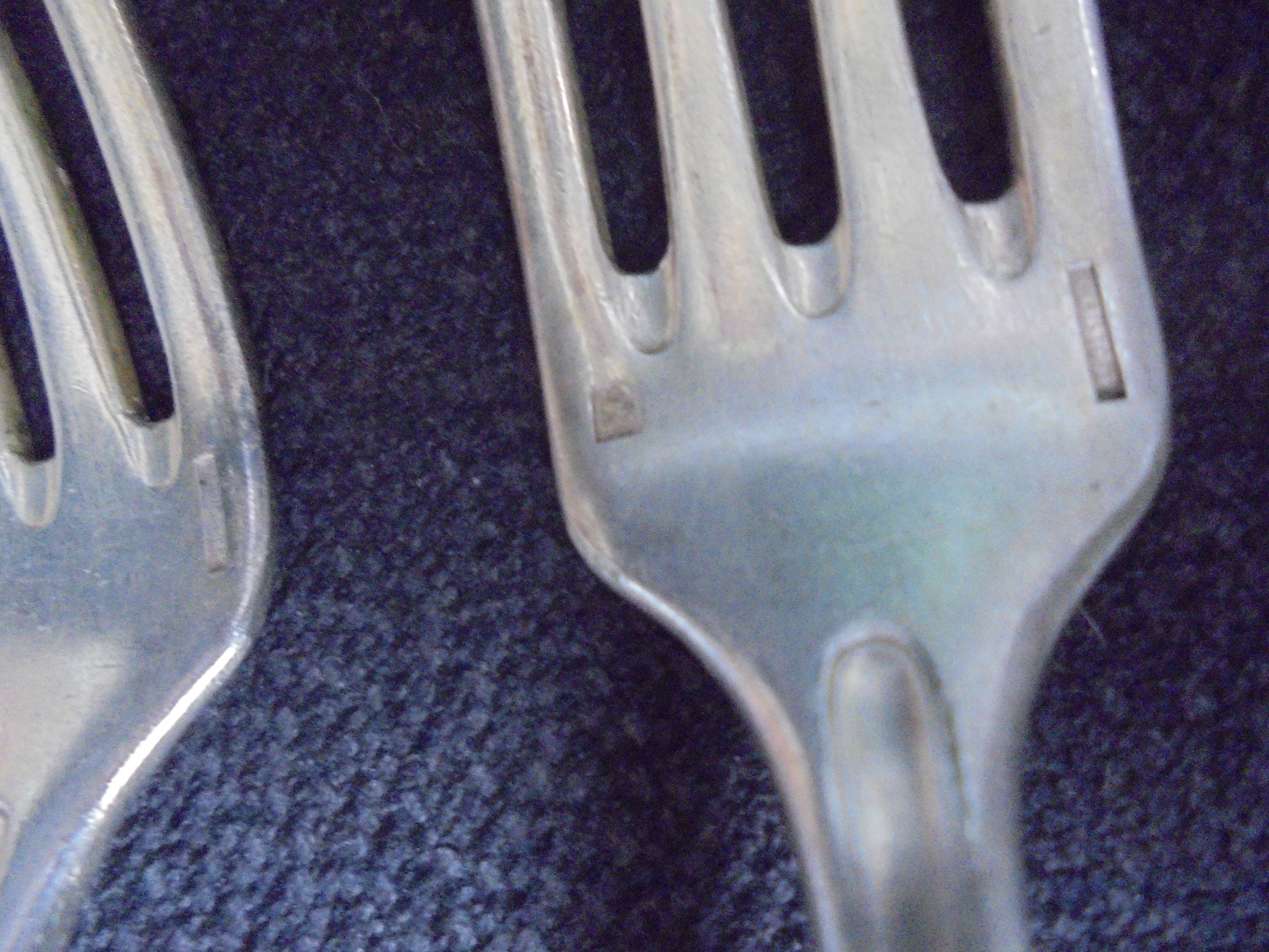 5 Fourchettes Christofle Canaux Laurier Métal Argenté