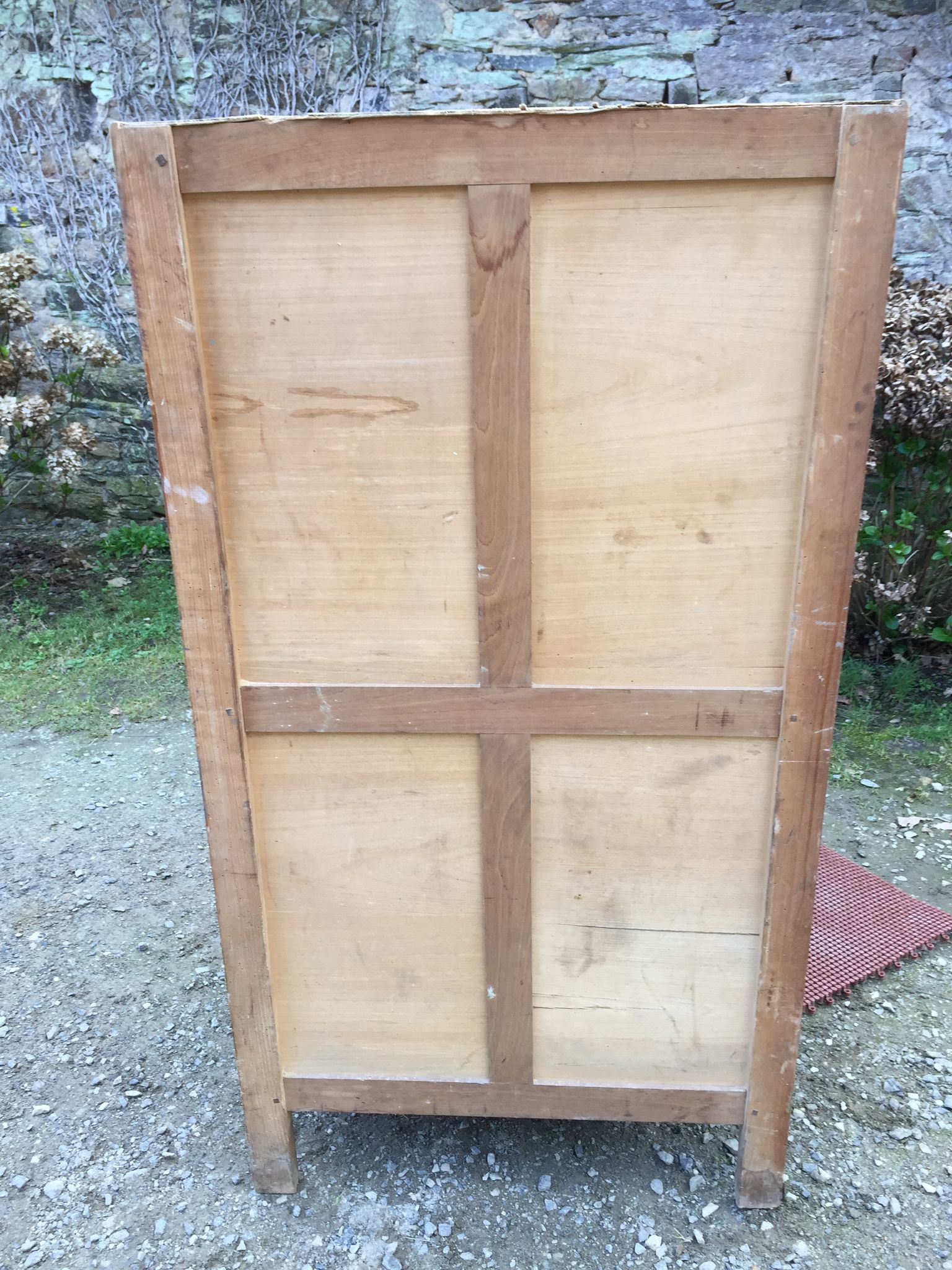 Vintage wardrobe with compass feet in beech