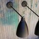 Pair of industrial arm wall lights, 60 years