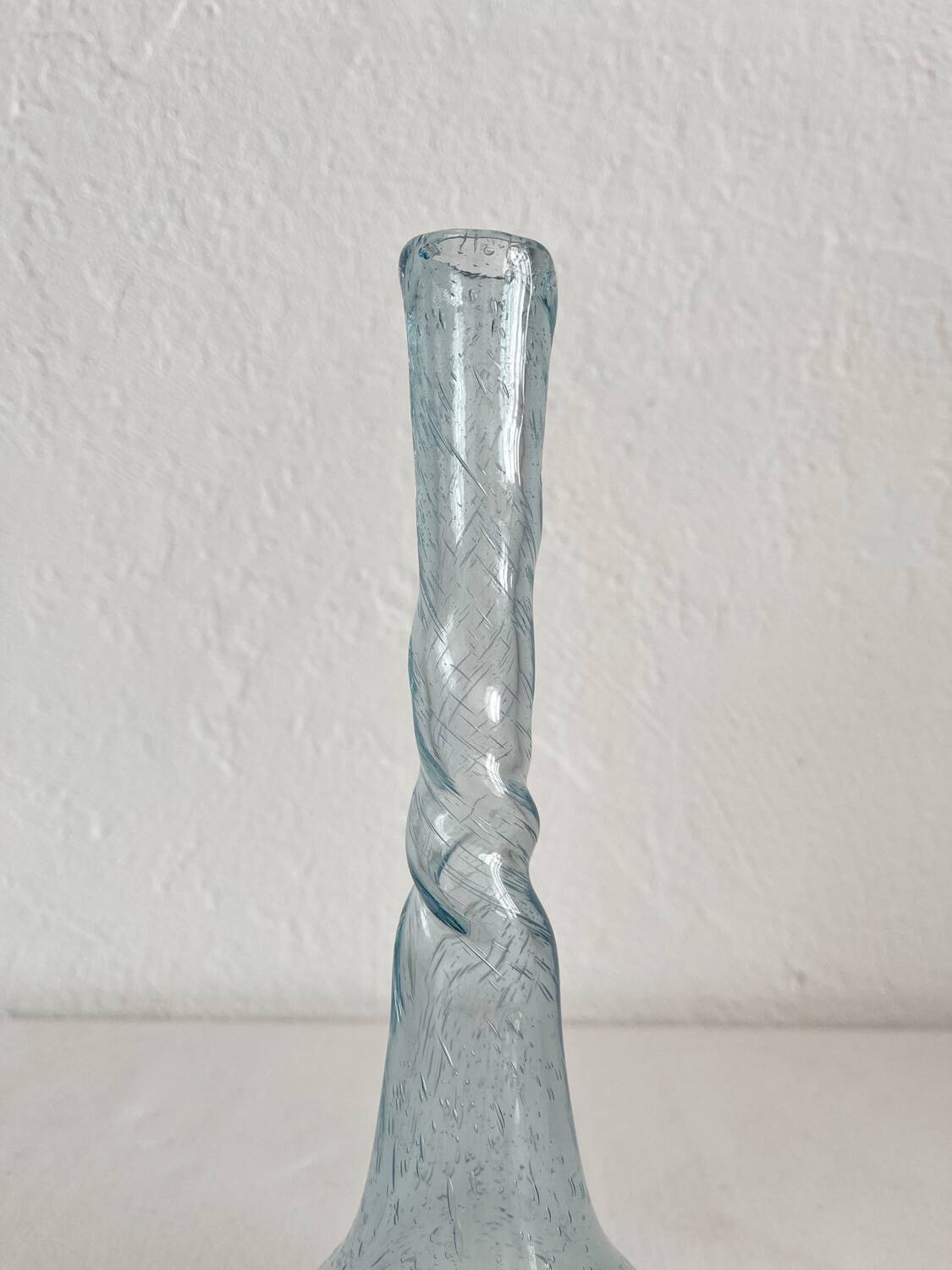 Vintage Biot blown glass soliflore vase with twisted bubbles