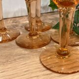 Set of 5 pink liquor glasses