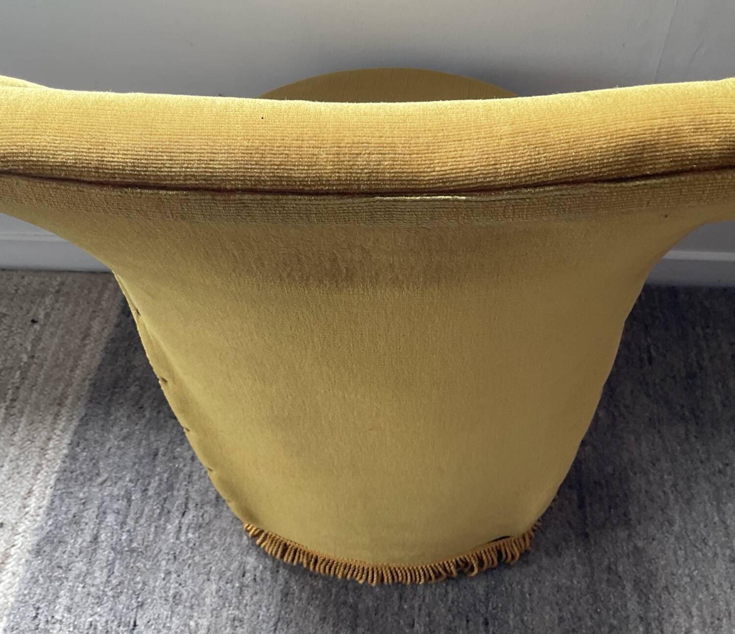 Vintage children's armchair in green velvet