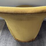 Vintage children's armchair in green velvet