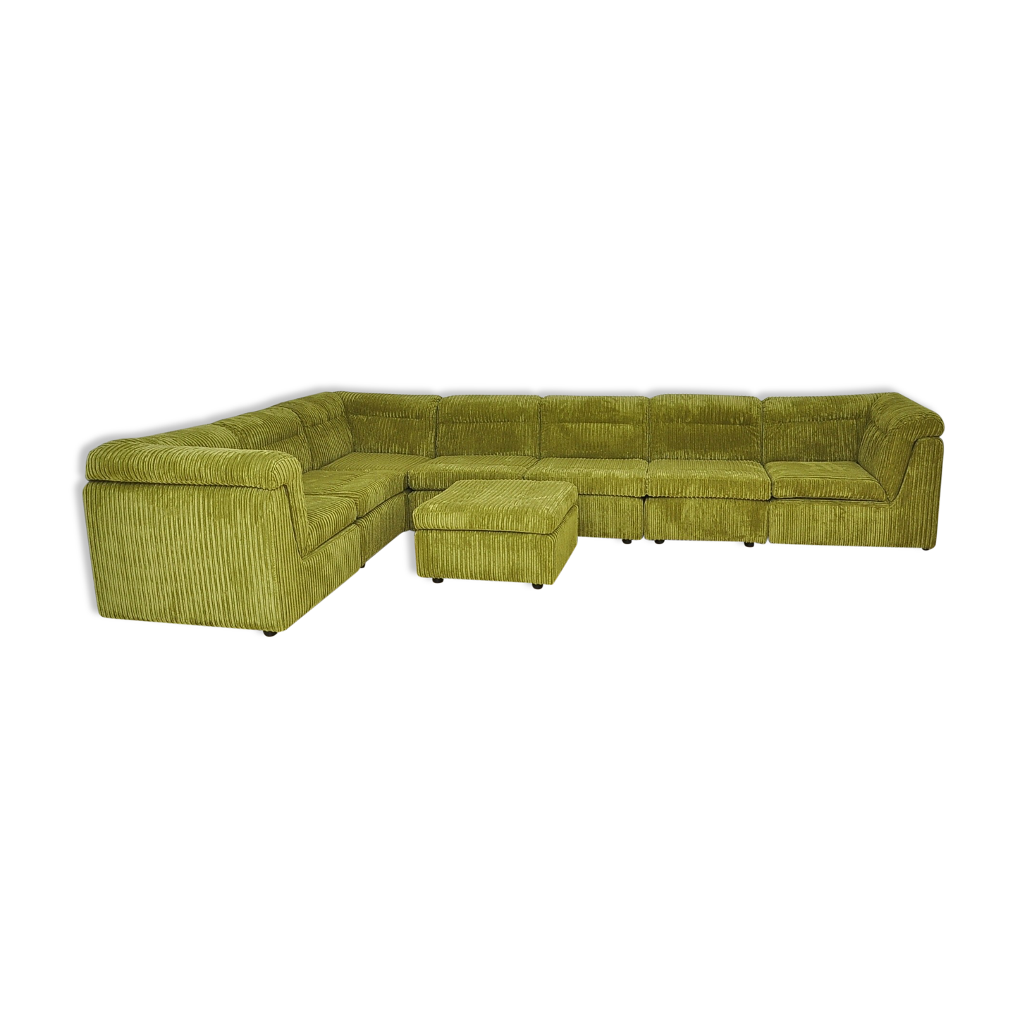 Mid-century corduroy modular sofa, 1970s