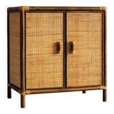 Vintage rattan & woven cane cabinet