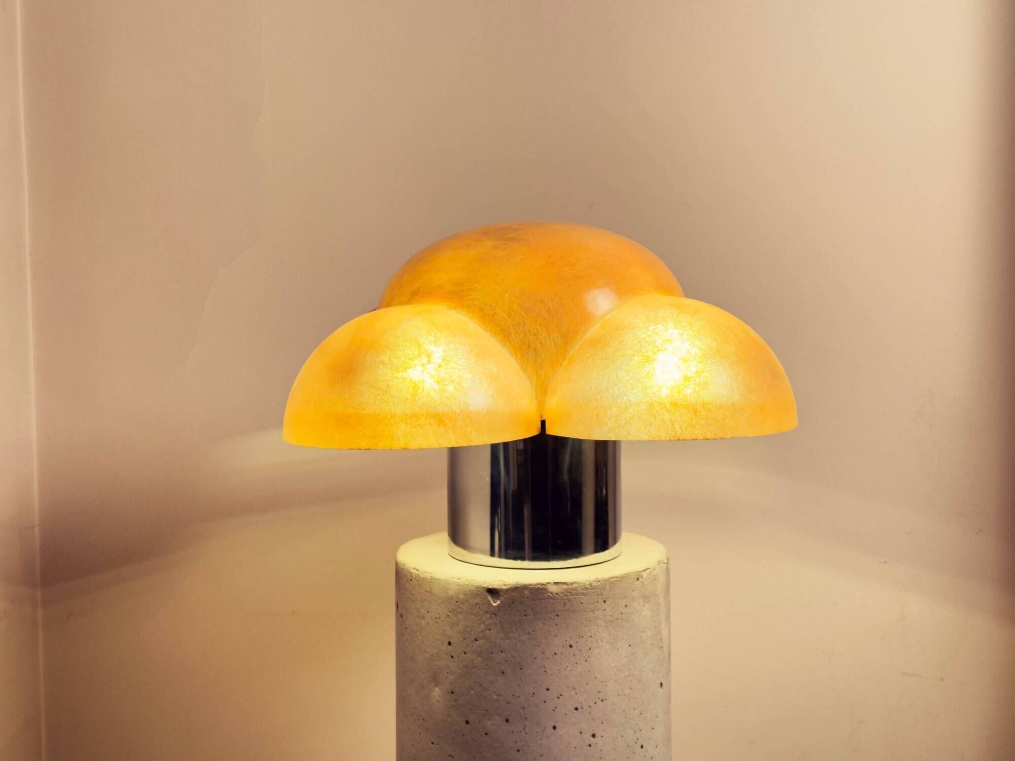 Piero gianemilio & anna monti “luna” table lamp for candle, italy, circa 1970