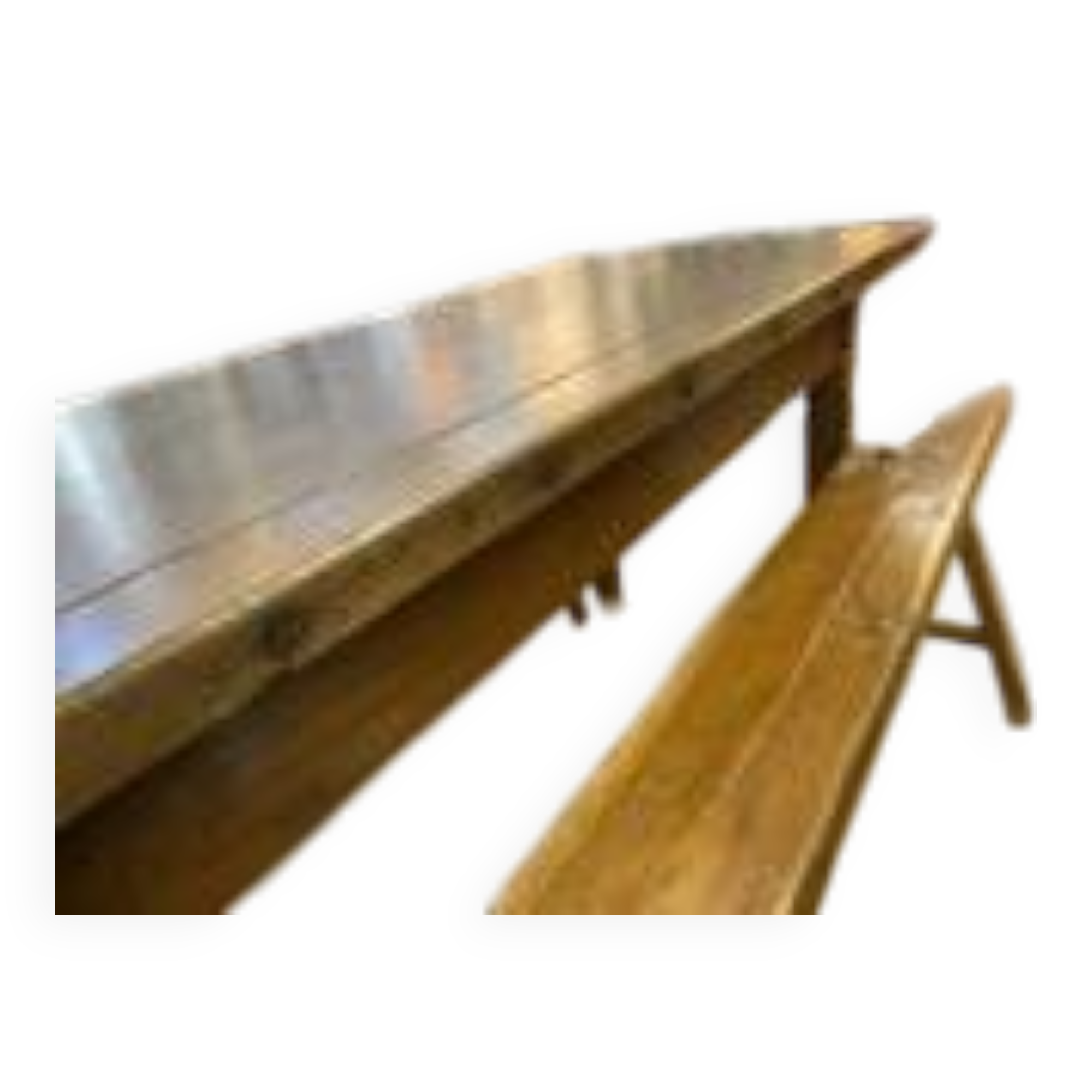 Farm table with its 2 benches.