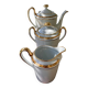 teapot, sugar bowl, cream jug, porcelain from Sologne, Larchevêque