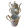 teapot, sugar bowl, cream jug, porcelain from Sologne, Larchevêque