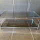 Table basse double plateau verre chrome style Bauhaus vintage 1970