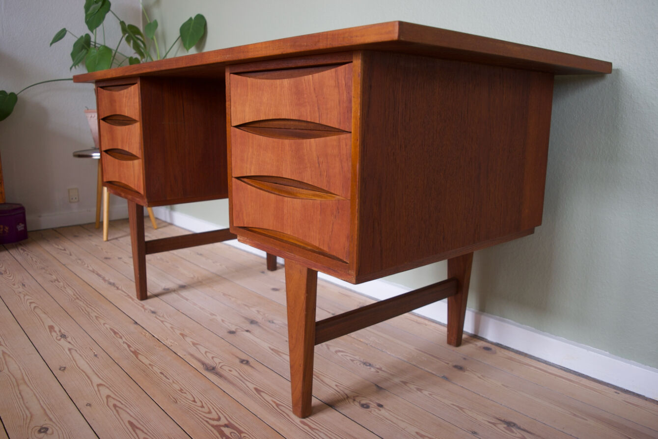 Mid-Century Danish Teak Desk, 1960s