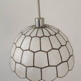 Vintage mother-of-pearl and brass pendant light