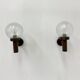 Set of 2 globe glass wall lamps sconces by Lisa Pape Sweden , 1970s