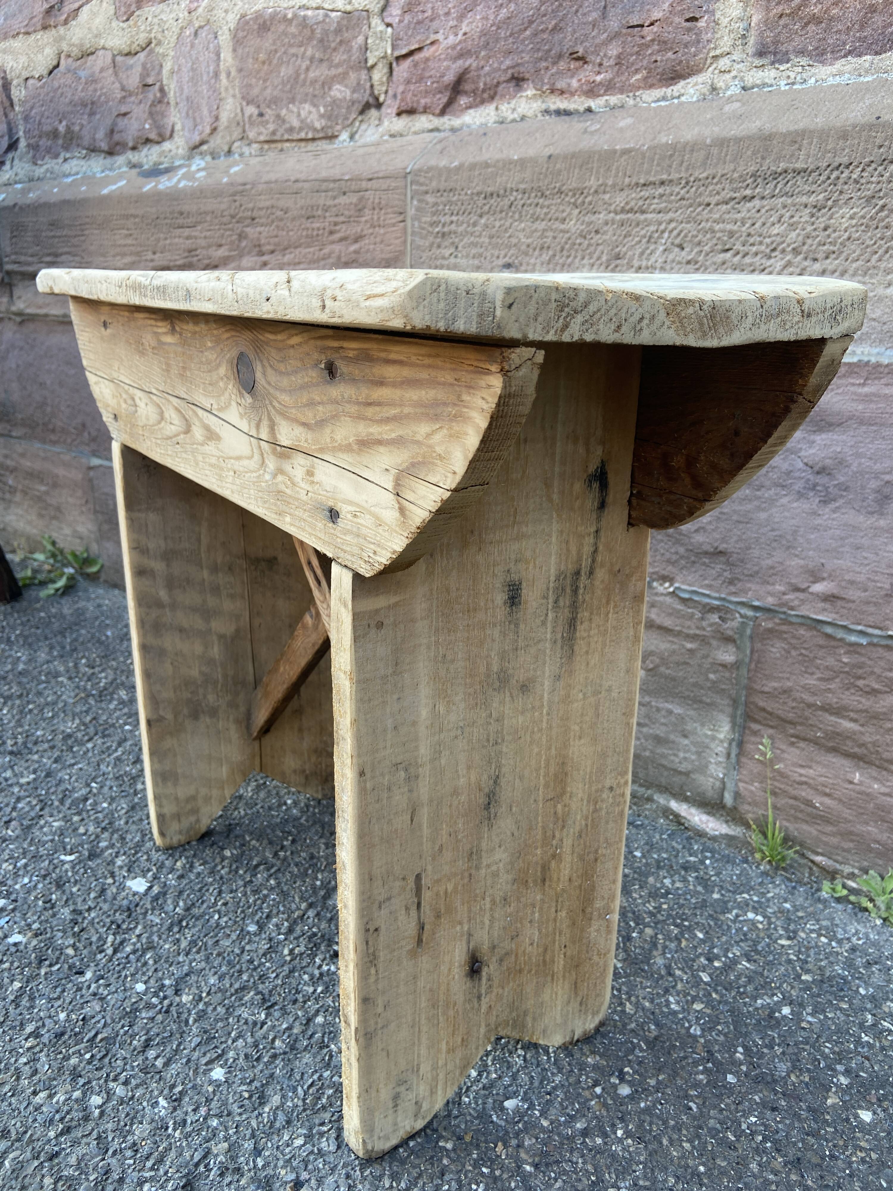 Farmhouse bench made of natural fir 1930s