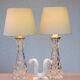 Crystal glass table lamps by Carl Fagerlund for Orrefors, Sweden.