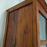 Mahogany column showcase, 1 glass door, 1 drawer, 5 wooden shelves