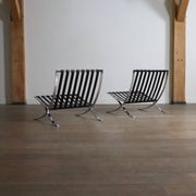 Pair of Barcelona chairs by Ludwig Mies van der Rohe for Knoll, 1960s.
