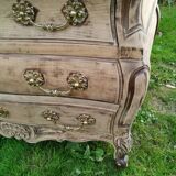 Antique Louis XVI style chest of drawers with wooden top