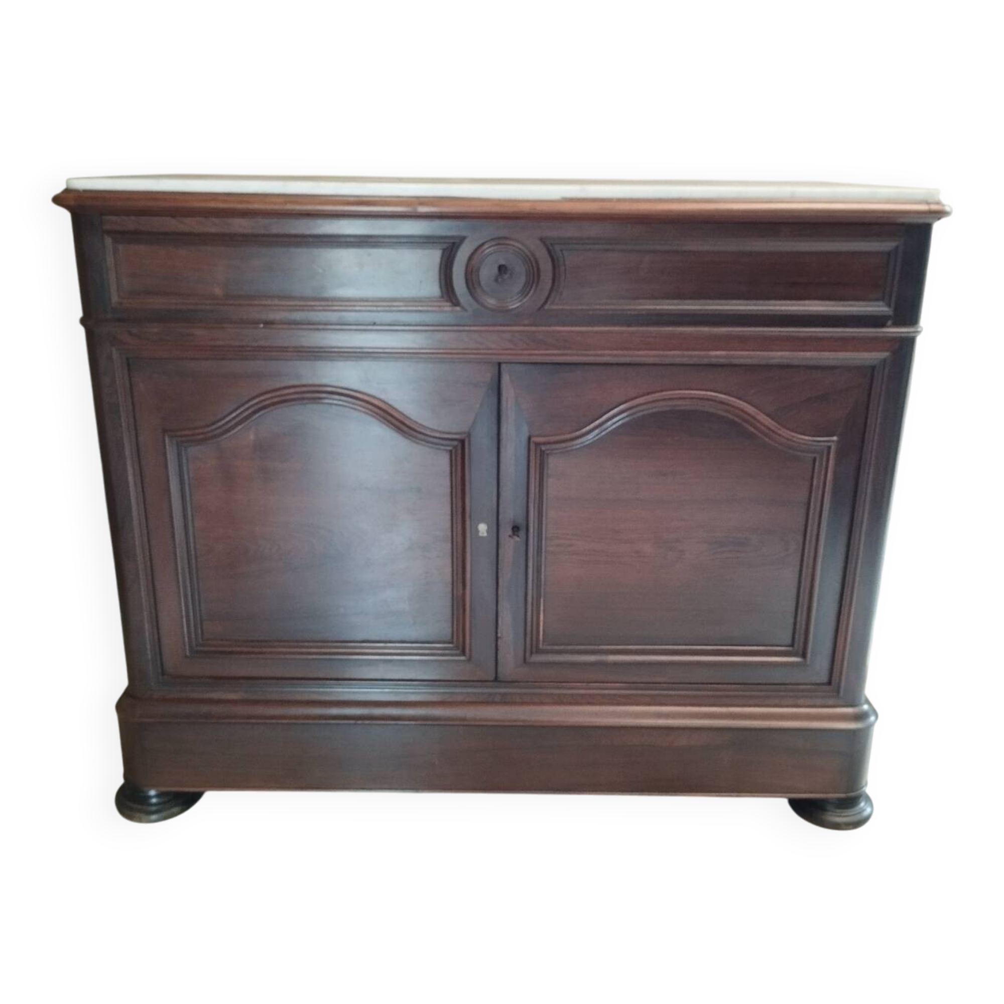 Victorian chest of drawers with white marble top