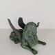 Bronze sphinx table with glass top