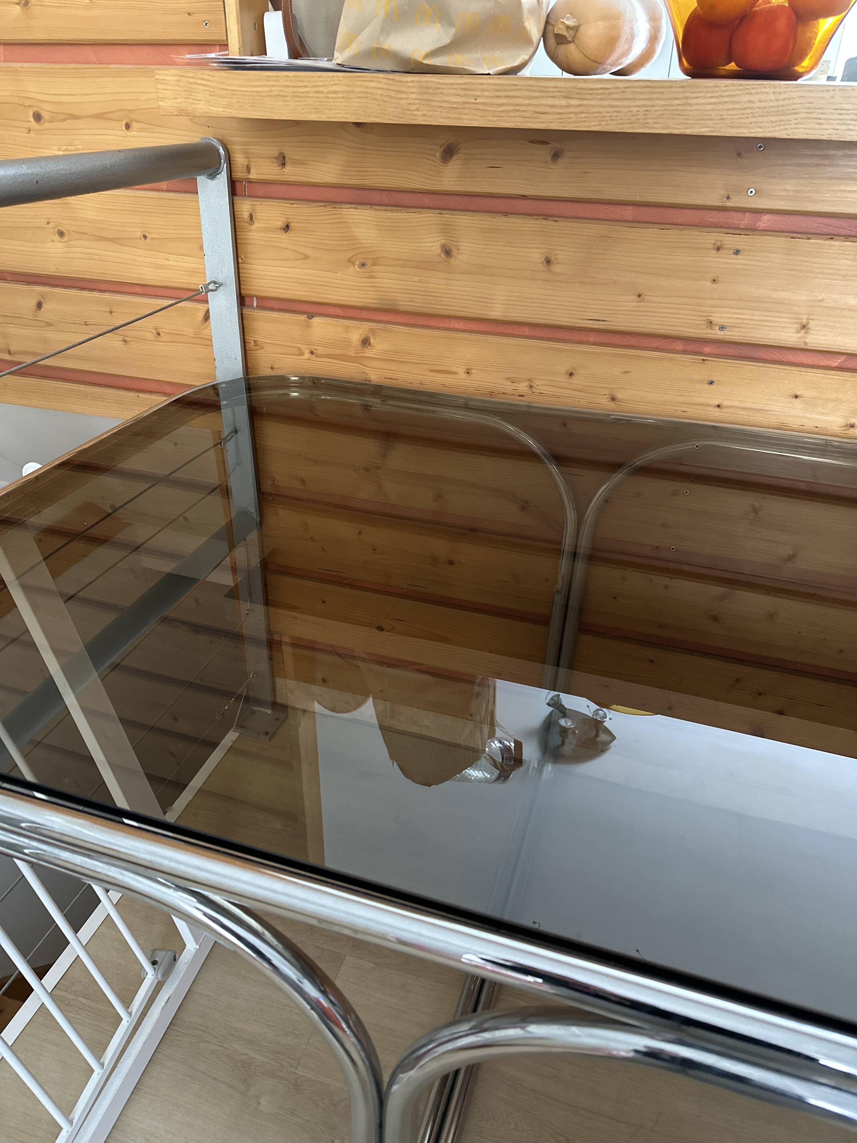 Mid-century glass and chrome table