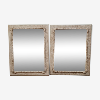 Paire de miroirs Napoléon III en bois laqué vers 1900