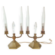 Pair of vintage candlestick lamps from the 1950s.
