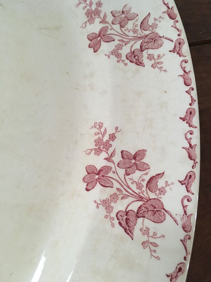 Oval dish Digoin Sarreguemines model "Margot"