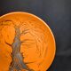 Glazed ceramic plate signed Jean Marais face & tree Vallauris