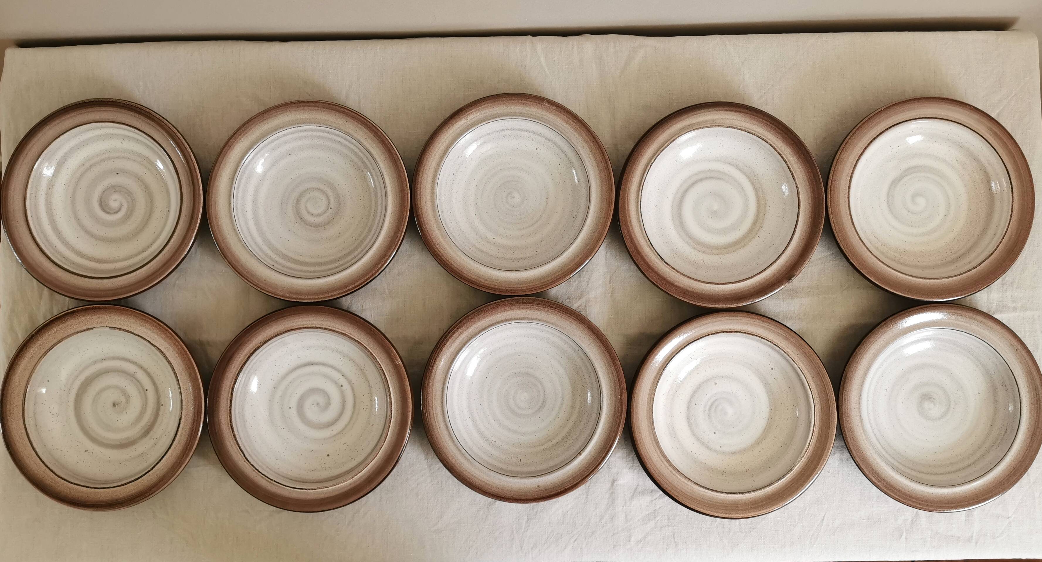 Niderviller Fonteneige service 10 flat plates 10 soup plates