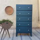 Chiffonier vintage blue oil dark wood