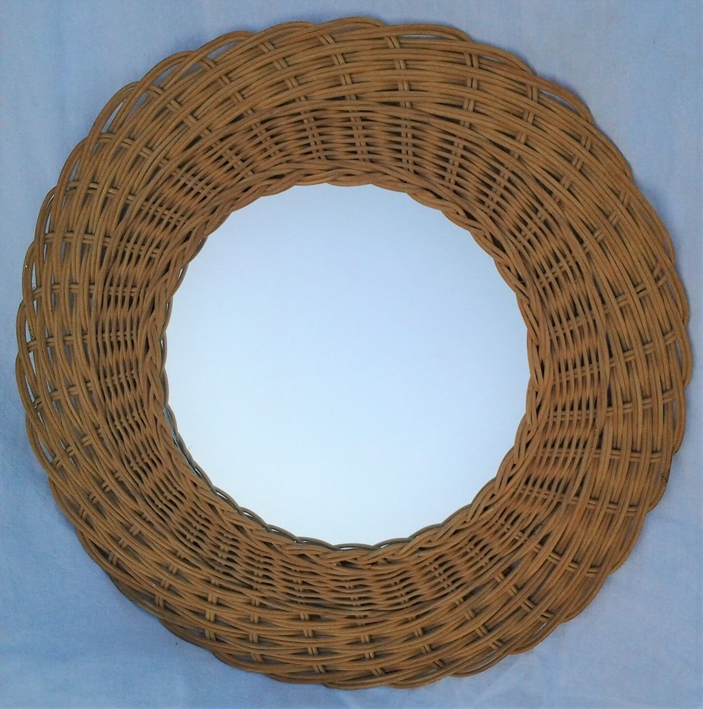 Vintage wicker sun mirror 37x37cm