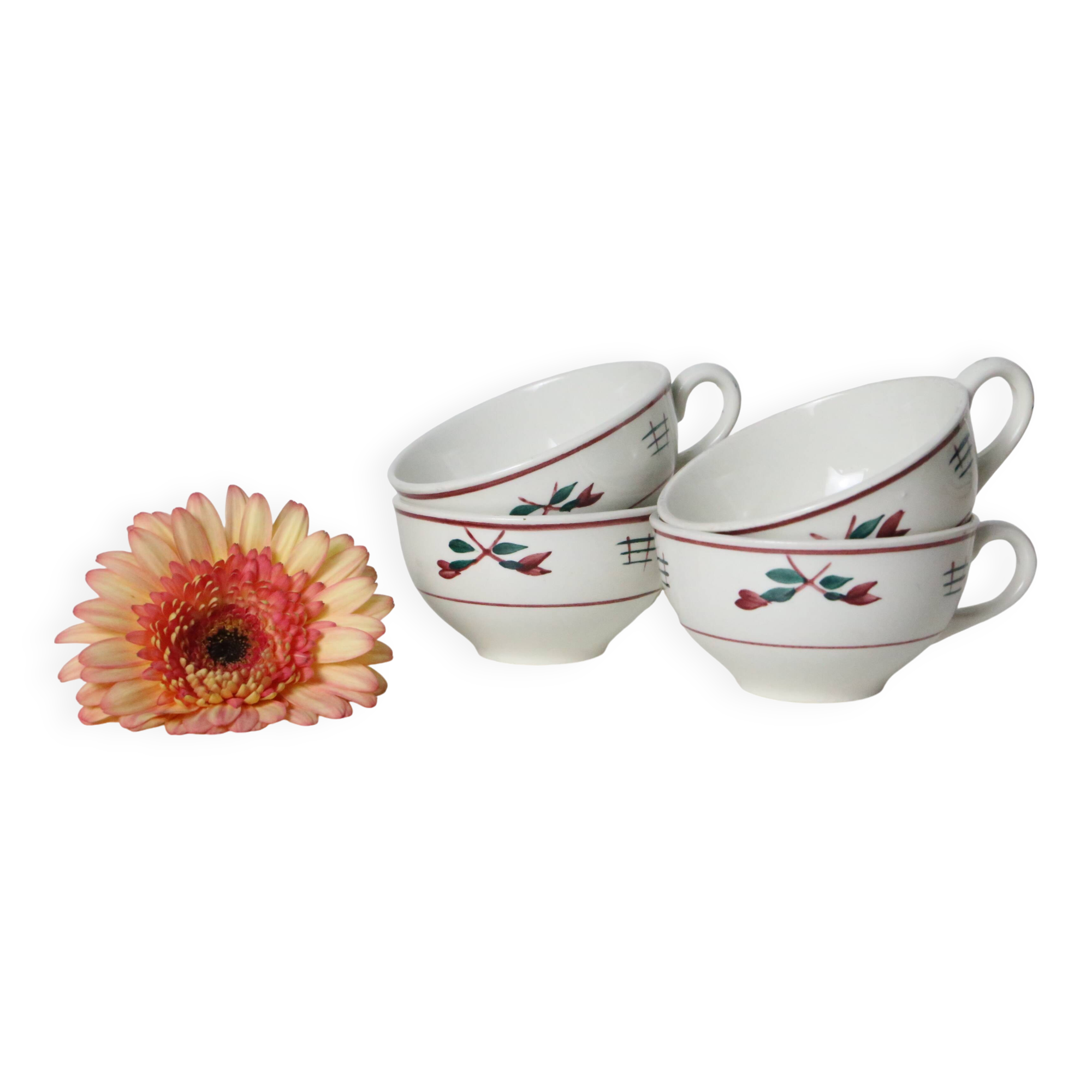 Set of 4 cups, vintage, French