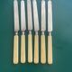 6 silver and ivory dessert knives