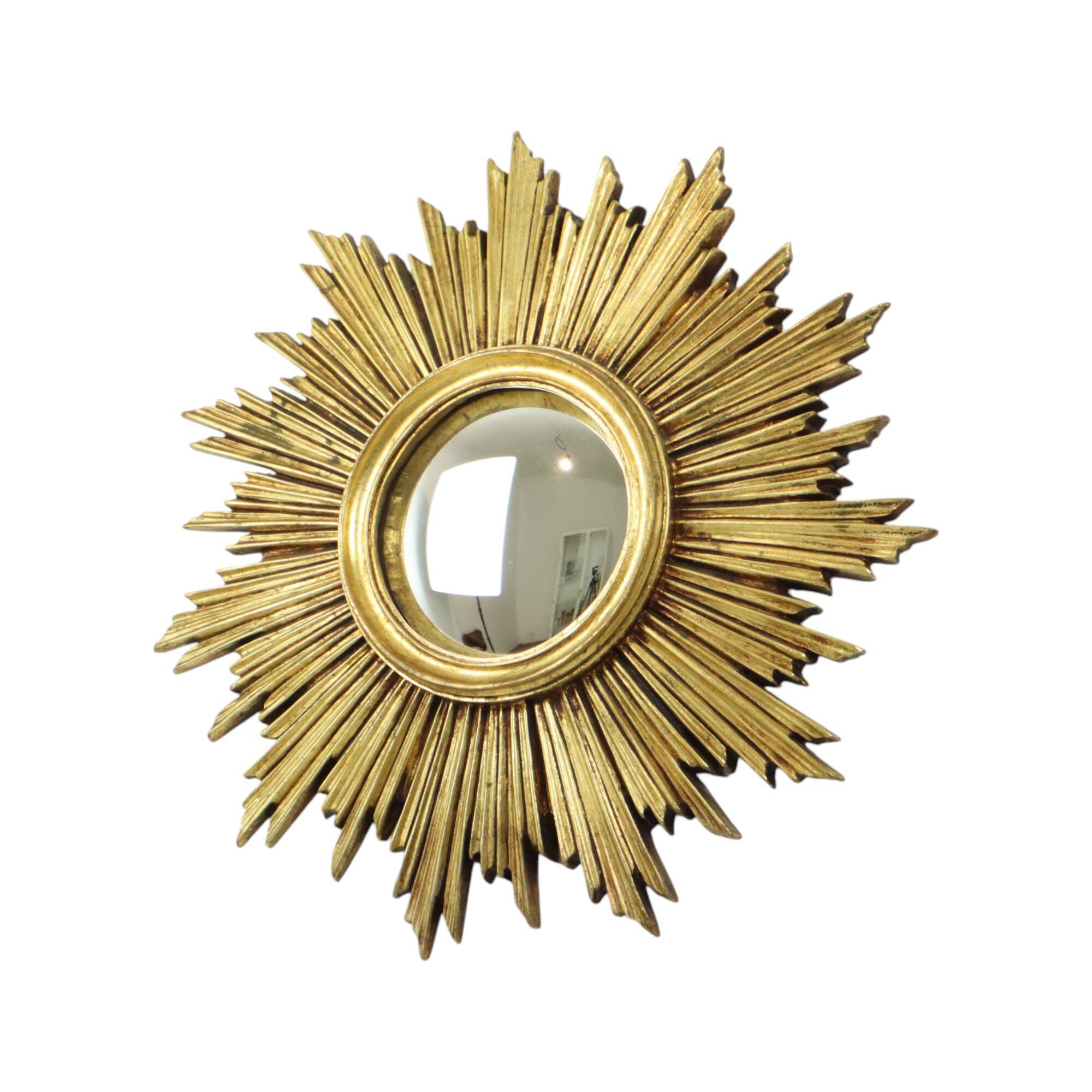 Vintage Sunburst Mirror Sun Mirror Gold Leaf Sixties 42cm