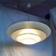 White pendant light, Scandinavian, space age, Poulsen style, 1990.