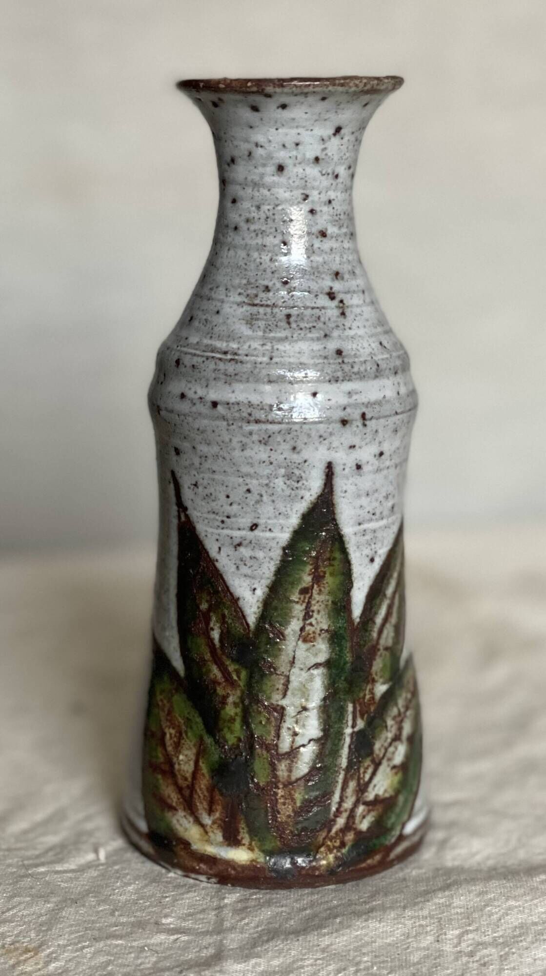 Edmond Guizol's glazed pyrite stoneware vase in Vallauris circa 1960