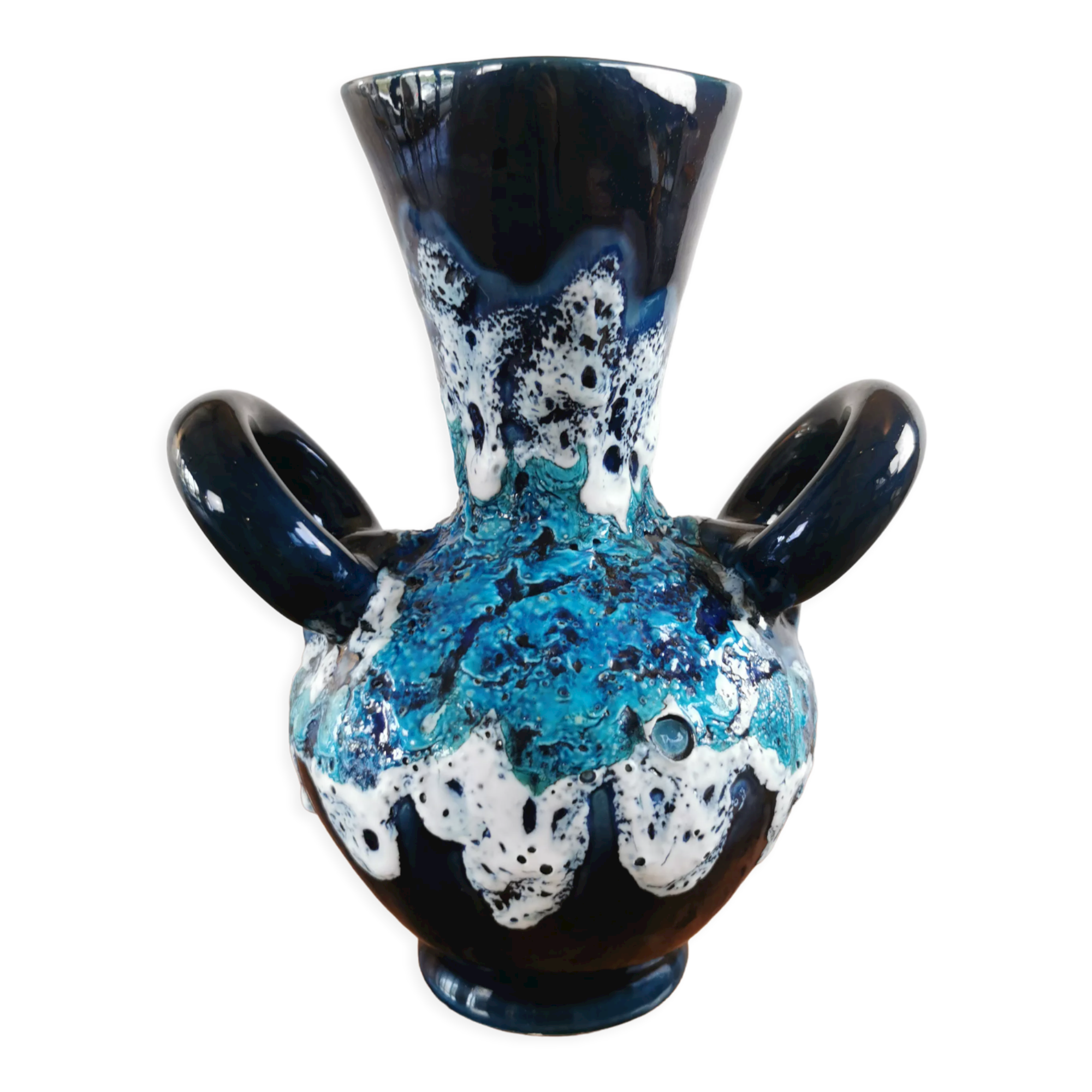 Vase bleu vallauris