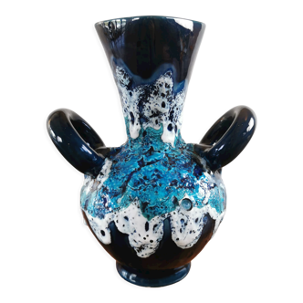 Vase bleu vallauris