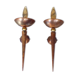 Pair of torch sconces