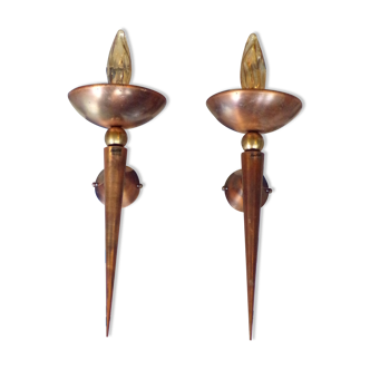 Pair of torch sconces