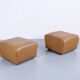 Paire de repose pieds/poufs cuir marron ds-47 de sede éditeur années 70'