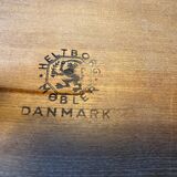 Danish coffee table from the 1960s, in good original condition, teak wood, rattan. by HELTBORG MOBLER