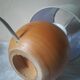 Wooden ball foot bedside lamp