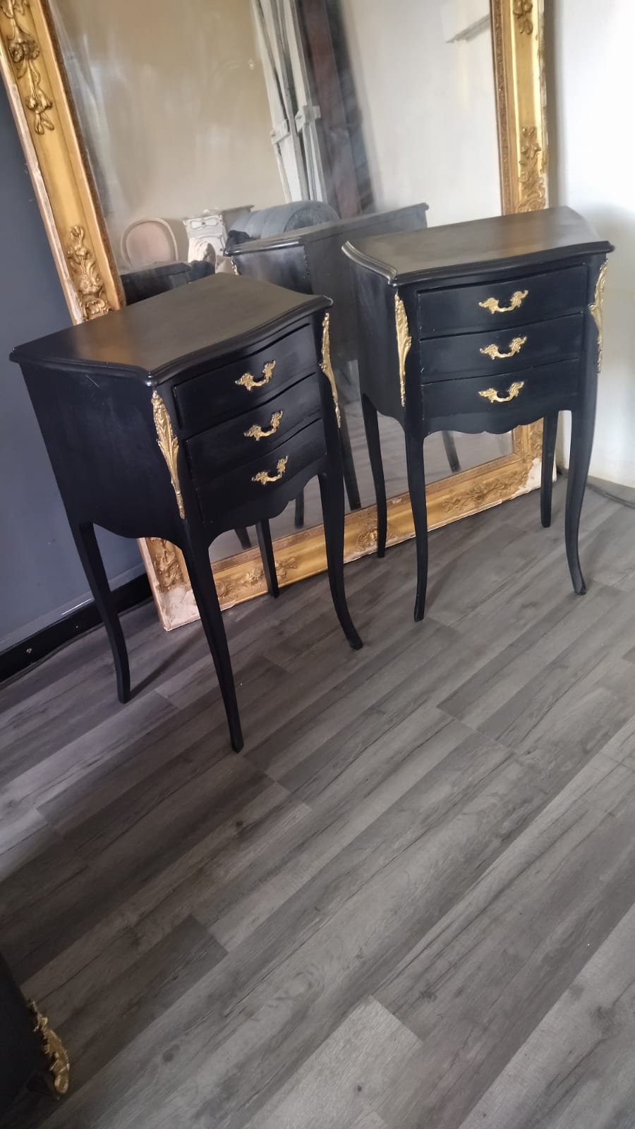 Pair of bedside louis XV style